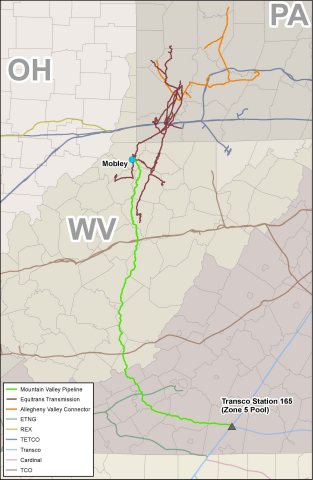 Mountain Valley Pipeline Project Map (Graphic: Business Wire)