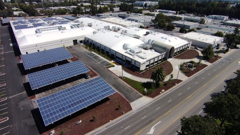 The commercial solar energy system at the Fortinet tech campus by Blue Oak Energy. (Photo: Business Wire)