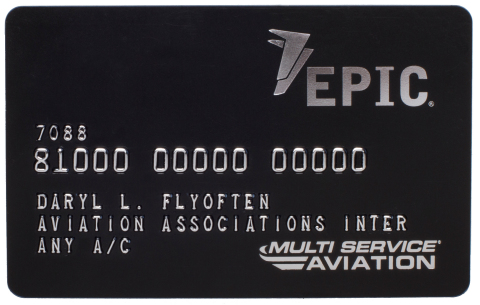 Sample EPIC Card(SM) cobranded with U.S. Bank Multi Service Aviation Network (Graphic: Business Wire)