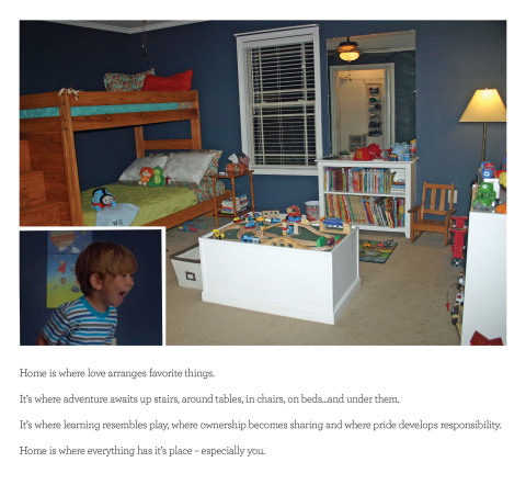 This award-winning submission for the Wells Fargo "What Makes a Home" contest gave David Meeks and his family a $250,000 prize. The submission portrays four-year-old Will Meeks' reaction to seeing his room in the family's new home for the first time. (Graphic: Business Wire)