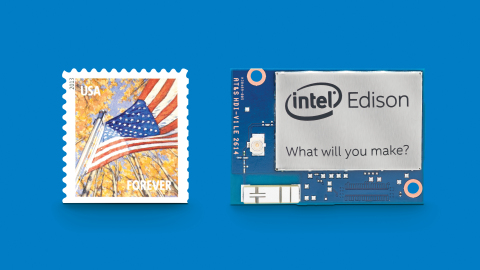 It was announced today at the Intel Developer Forum (IDF) that Intel Edison, only slightly larger than a postage stamp, is now available to pro makers and entrepreneurs to power small and worn devices. (Photo: Business Wire)