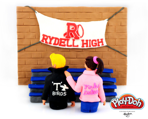 Rydell High is back in session and the PLAY-DOH brand is going to rule the school! Hasbro Inc. and the PLAY-DOH brand have sculpted a T-Bird and one of the Pink Ladies in a unique PLAY-DOH rendition of "Those Summer Nights" to celebrate National PLAY-DOH Day on September 16, 2014. Stop by the PLAY-DOH Facebook page to see five other school scenes inspired by pop culture classics: https://www.facebook.com/playdoh (Photo: Business Wire)