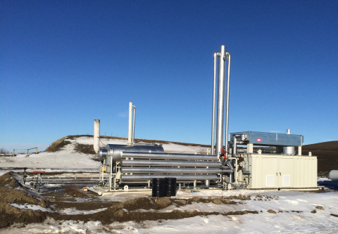 A Torrent Energy Services' mechanical refrigeration unit (MRU) at work in North Dakota's Bakken Shale. (Photo: Business Wire)