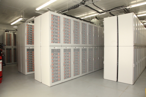 Inside the LG Chem system, one of the world's largest battery energy storage systems. (Photo: Business Wire)