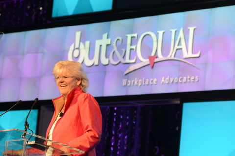 Selisse Berry, founder and chief executive officer of Out & Equal, addresses the crowd at the 2013 Workplace Summit in Minneapolis. (Photo: Business Wire)