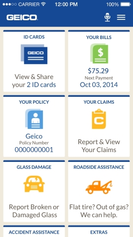 GEICO leads a strong field of auto insurers with its outstanding mobile app (Graphic: Business Wire)