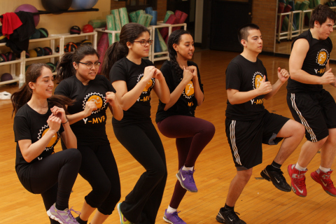 YMCA teens engage in the Y-MVP Teen Fitness Program, an innovative approach to physical activity that marries technology and movement. (Photo: Business Wire)