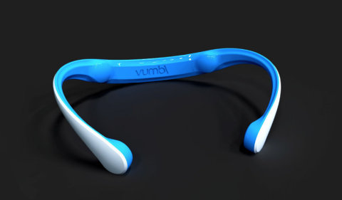 The UK team that created Vumbl, a prototype sports necklace for athletes powered by Intel Edison, is one of ten finalists vying for the $500,000 grand prize in the Intel "Make it Wearable" challenge. (Photo: Business Wire)