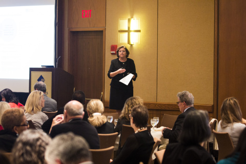 Maureen Bisognano, IHI President and CEO, kicks off meeting of more than 200 innovators from health and health care working to improve the health of millions by 2020. (Photo: Business Wire)