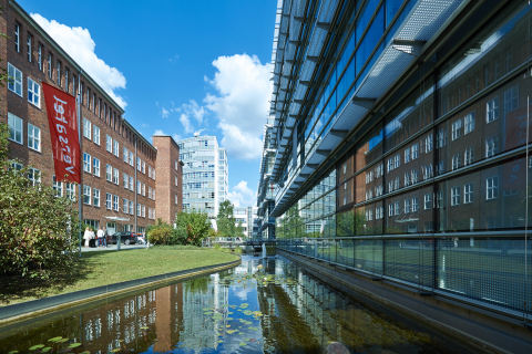 On the grounds of Anthropolis, a six-building office complex in Berlin, Germany, which is now owned by Westcore Properties. Two of the office buildings are designated historical and were once home to Albert Einstein's office. (Photo: Business Wire)