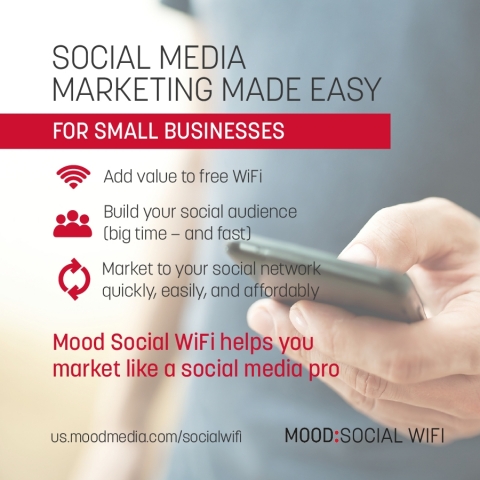 Mood Social WiFi makes social media marketing easy. (Graphic: Business Wire)