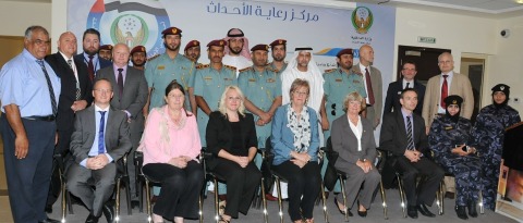 Group photo from ceremony promoting cooperation between Abu Dhabi Police and the University of Salford regarding rehabilitation programs for juveniles. (Photo: Business Wire)