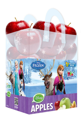 Disney Consumer Products (DCP) continues to introduce new "better for you" foods featuring some of its most popular characters to inspire kids worldwide to eat more fruits and vegetables and lead a healthier lifestyle. Disney’s Frozen and Marvel’s Spider-Man-branded bagged apples by Sage are the latest additions, and Disney Foodles by Crunch Pak with the Mickey-shaped snack tray continue to be a family favorite. More than 4.1 billion servings of Disney-branded fruits and vegetables have been served in North America since DCP began tracking in 2006. (Photo: Business Wire)