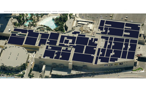 Mandalay Bay Resort and Casino Solar Installation - Aerial Perspective (Photo: Business Wire)