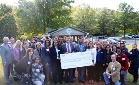 Today at a press conference at the Quiet Waters Park in Annapolis, BGE presented $300,000 in BGE Green Grants to 44 nonprofit organizations committed to environmental preservation, protection and enhancement. In its second year and as part of BGE’s steadfast commitment to sustainability, environmental stewardship and philanthropic giving, the BGE Green Grants program, is specifically designed for 501c3 nonprofit organizations across BGE’s central Maryland service that are committed to making a positive impact on the environment. Since the program’s inception, BGE has provided more than $700,000 in BGE Green Grants to nearly 100 nonprofit organizations throughout central Maryland. (Photo: Business Wire)