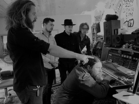 Photo credit: Eric Mayers
My Morning Jacket band members, from left to right, Jim James, Tom Blankenship, Bo Koster, Carl Broemel and Patrick Hallahan at La La Land, Louisville, KY. Download "This Land is Your Land" to join the band and The North Face in their support of the 21st Century Conservation Service Corps. Thanks to My Morning Jacket donating their portion of the proceeds to the initiative, more than half of each download will go to help create jobs for youth and returning veterans through 21CSC projects on public lands across the country. www.itunes.com/thenorthface 