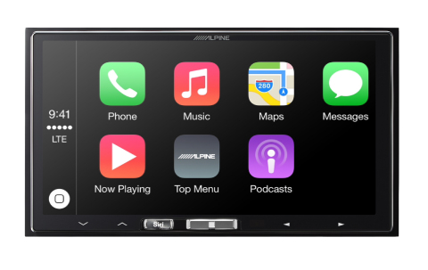 Menu screen for the Alpine iLX-007 for Apple CarPlay (Photo: Business Wire)