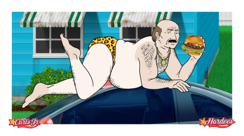 Carl Brutananadilewski from “Aqua Teen Hunger Force” stars in the newest Carl’s Jr. and Hardee’s advertising campaign. The late night spot will promote the restaurants’ Fresh Baked Buns, in a distinctive take on the chains’ iconic car wash ads. (Photo: Business Wire)