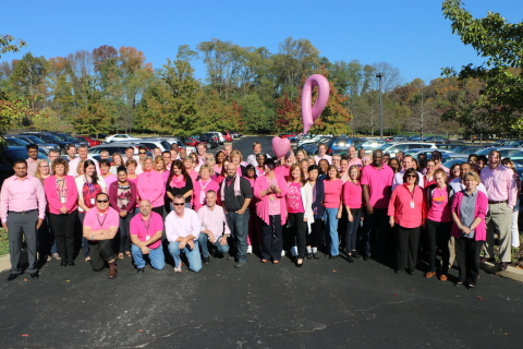 Axalta Employees at North American Show Their Pink. (Photo: Business Wire)