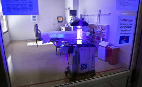 U.S. Air Force Hospital Langley is utilizing a Xenex germ-zapping robot that has the power to disinfect a room from bacteria and viruses, including Ebola, in five to ten minutes. (Photo: Business Wire)
