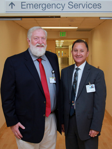 Leon J. Owens, M.D., founder, CEO and president of Surgical Affiliates Management Group (left), and Richard SooHoo, chief financial officer, Sutter Medical Center, Sacramento (right) (Photo: Business Wire)