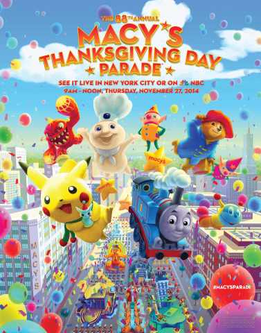 The 88th Annual Macy's Thanksgiving Day Parade kicks off the holiday season on Thursday, Nov. 27, 2104 with its signature pomp and pageantry. (Photo: Business Wire)