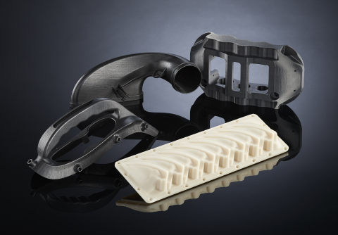 3D printed parts from the Fortus 380mc, which produces speeds up to 20 percent faster than previous FDM production systems. Photo: Stratasys