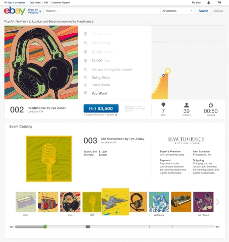 eBay's new live auctions offer virtual participation in traditional brick-and-mortar auction houses. (Graphic: Business Wire)