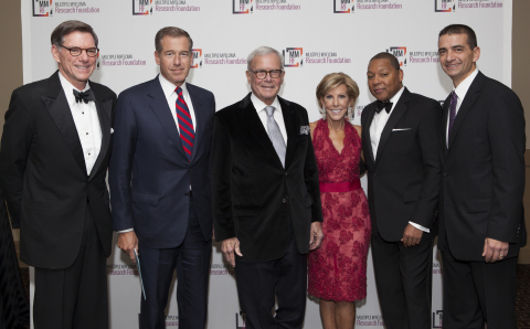 William N. Hait M.D., Ph.D., Janssen, Brian Williams, NBC, Tom Brokaw, NBC, Kathy Giusti, MMRF, Wynton Marsalis & Walter Capone, MMRF (Photo: Business Wire)