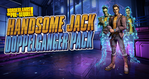 2K and Gearbox Software announced today that the first add-on content pack for Borderlands(R): The Pre-Sequel(TM), Handsome Jack Doppelganger Pack*, is now available** for the PlayStation(R)3 computer entertainment system, Xbox 360 games and entertainment system from Microsoft, and Windows PC. (Graphic: Business Wire)