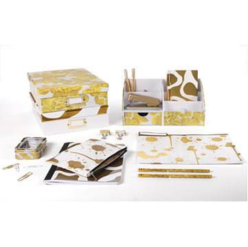 Gold abstract patterns from the Cynthia Rowley Collection, exclusively at Staples. (Photo: Business Wire)