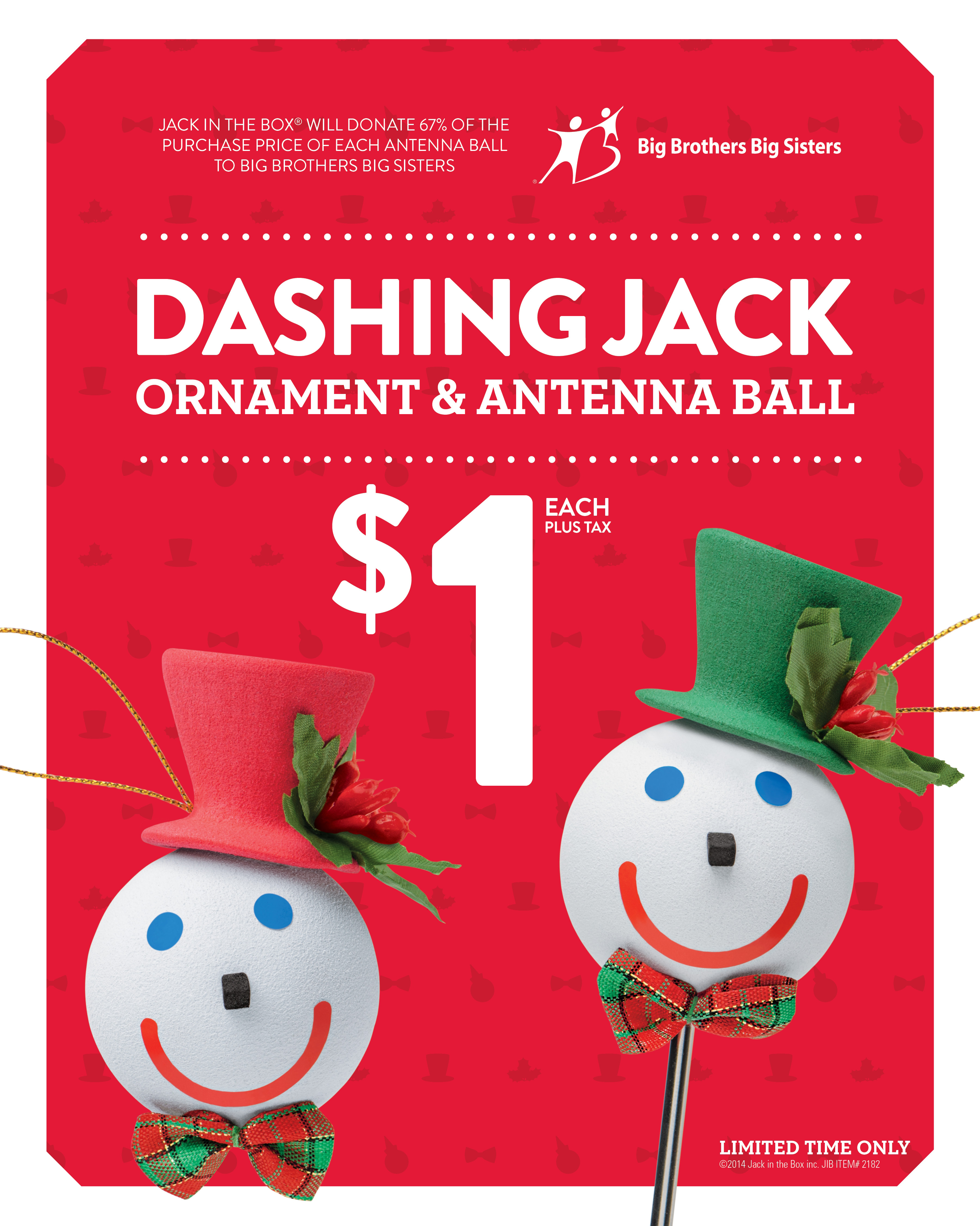 Jack in The Box Restaurant Snowman Antenna Ball Topper Christmas Holiday