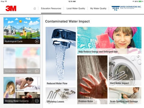 3M Purification Inc. introduces a new high-tech sales tool for its 3M Authorized Water Dealers--an iPad app packed with functionality. (Graphic: Business Wire)