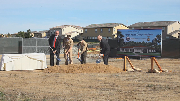 Fisher House Foundation and United Health Foundation broke ground Tuesday, Nov. 18, on a new $2.65 million Fisher House at Camp Pendleton that will serve as a home away from home for military families, including families of wounded warriors, who can stay at no cost while a loved one is receiving treatment at nearby Naval Hospital Camp Pendleton. The home, funded by United Health Foundation, will be an eight-suite, 8,000+ square-foot home that is expected to serve more than 280 families and provide nearly 3,000 nights of lodging annually, and save those families more than $250,000 a year in lodging expenses (Video: Pedja Radenkovic).