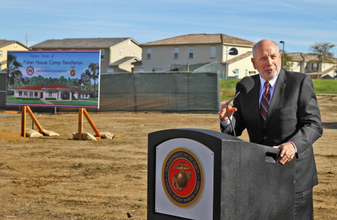 John Mateczun, M.D., President, UnitedHealthcare Military & Veterans, on Tuesday, Nov. 18, announces United Health Foundation's $2.65 million donation to build a new Fisher House at Camp Pendleton during a groundbreaking ceremony. The new facility will serve as a home away from home for military families, including families of wounded warriors, who can stay at no cost while a loved one is receiving treatment at nearby Naval Hospital Camp Pendleton Photo: Jamie Rector).