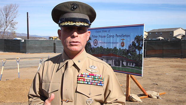 Brig. Gen. Joaquin F. Malavet talks about the new $2.65 million Fisher House that will be built at Camp Pendleton. Fisher House Foundation and United Health Foundation broke ground Tuesday for the new facility that will serve as a home away from home for military families, including families of wounded warriors, who can stay at no cost while a loved one is receiving treatment at nearby Naval Hospital Camp Pendleton. The home, funded by United Health Foundation, will be an eight-suite, 8,000+ square-foot home that is expected to serve more than 280 families and provide nearly 3,000 nights of lodging annually, and save those families more than $250,000 a year in lodging expenses (Video: Pedja Radenkovic).