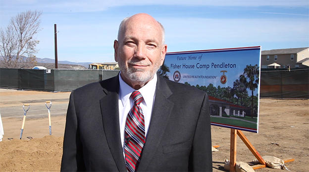 John Mateczun, M.D., President, UnitedHealthcare Military & Veterans, talks about the new $2.65 million Fisher House that will be built at Camp Pendleton. Fisher House Foundation and United Health Foundation broke ground Tuesday for the new facility that will serve as a home away from home for military families, including families of wounded warriors, who can stay at no cost while a loved one is receiving treatment at nearby Naval Hospital Camp Pendleton. The home, funded by United Health Foundation, will be an eight-suite, 8,000+ square-foot home that is expected to serve more than 280 families and provide nearly 3,000 nights of lodging annually, and save those families more than $250,000 a year in lodging expenses (Video: Pedja Radenkovic).