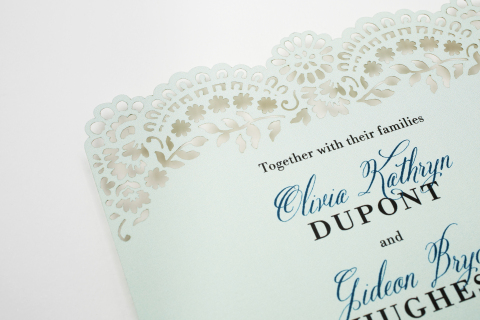 Laser-Cut Wedding Invitation, Classic Devotion. (Photo: Business Wire)