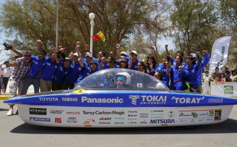 Panasonic-Backed Tokai University Team Wins Carrera Solar Atacama 2014 in Chile (Photo: Business Wire)
