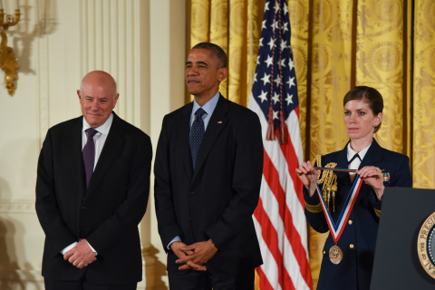 In a ceremony held at the White House today, U.S. President Barack Obama presented Dr. Eli Harari, co-founder, and retired chairman and chief executive officer of SanDisk, with the National Medal of Technology and Innovation from the National Science Foundation. The medal, which is the United States' highest honor for scientific and technological achievement, was awarded to Harari "for invention and commercialization of flash storage technology to enable ubiquitous data in consumer electronics, mobile computing, and enterprise storage." Photo Credit: Ryan K Morris and the National Science and Technology Medals Foundation

 
