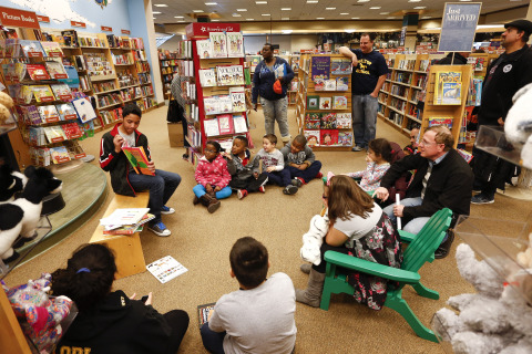 Children at a Barnes & Noble store in Paramus, New Jersey enjoying a storytime event during Discovery Weekend, a special three-day event to kick off the holiday shopping season in all of the company’s stores nationwide. Discovery Weekend continues through November 23 and booksellers will be on hand to provide personalized “Barnes & Noble Discovery Tours” through different areas of the store to help customers identify great gifts for everyone on their holiday shopping list. (Photo by Jeff Zelevansky for Barnes & Noble)