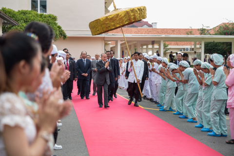 King Norodom Sihamoni of Cambodia attended the inauguration of the first full-scale public Neurology Center at Calmette Hospital in Phnom Penh on October 7, 2014 (Photo: Business Wire) 