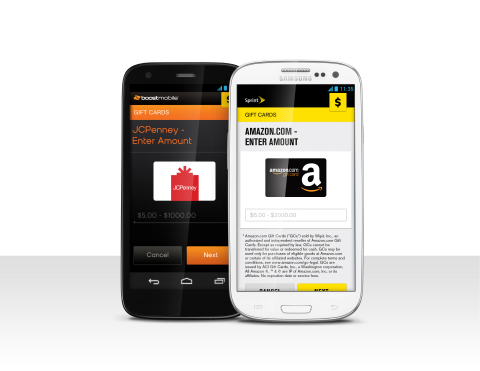 Boost Mobile and Sprint customers can easily purchase and send eGift cards to their friends and family right from the Boost Mobile Wallet and Sprint Money Express applications. (Photo: Business Wire)