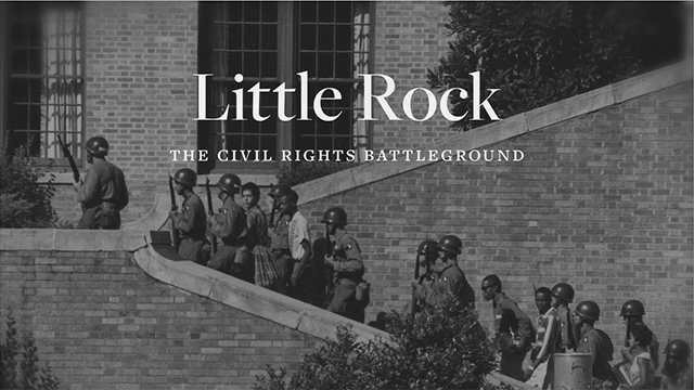 Eisenhower acts to enforce the rule of law by sending federal troops into Little Rock, Arkansas, where a violent mob has prevented the integration of Central High School in 1957.