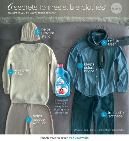 6 secrets to irresistible clothes brought to you by Downy fabric softener (Graphic: Business Wire)