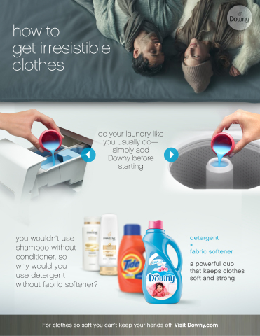 Learn how to get irresistibly soft clothes that you can't keep your hands off with Downy. (Graphic: Business Wire)