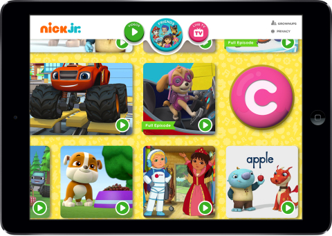Nick Jr. App home screen (Graphic: Business Wire)