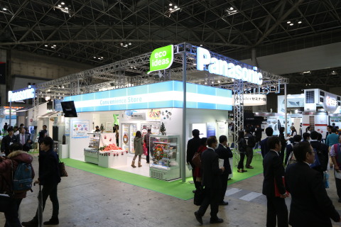 Panasonic showcased solutions for convenience stores at the booth of the Eco-Products 2014. (Photo:  ... 