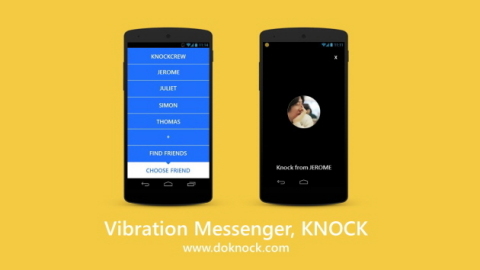 A start-up UNIQLASS introduced the simplest messenger app 'Knock' that enables users to communicate without transmitting even a letter (Graphic: Business Wire)