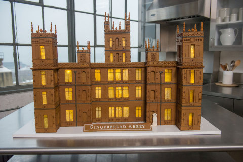 In honor of the upcoming season 5 premiere of "Downton Abbey" on Masterpiece PBS, Martha Stewart and her team created a "Gingerbread Abbey." Martha, whose highly rated cooking shows Martha Bakes and Cooking School also air on PBS, is a huge fan of the show and invites fans to share their own Downton-inspired creations using #GingerbreadAbbey. (Photo: Business Wire)